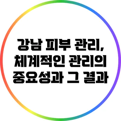 강남 피부 관리, 체계적인 관리의 중요성과 그 결과