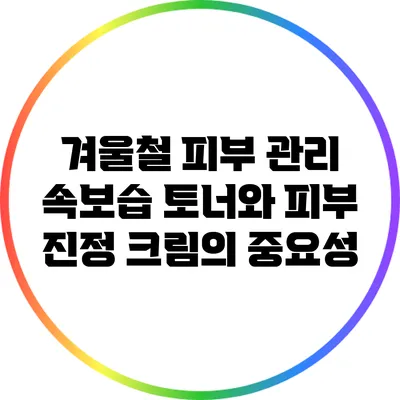 겨울철 피부 관리: 속보습 토너와 피부 진정 크림의 중요성