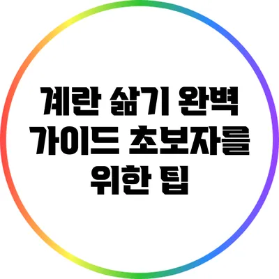 계란 삶기 완벽 가이드: 초보자를 위한 팁