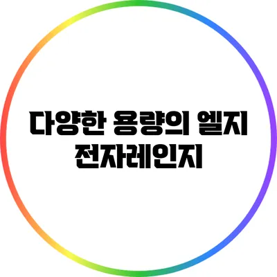 다양한 용량의 엘지 전자레인지