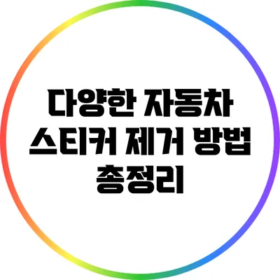 다양한 자동차 스티커 제거 방법 총정리