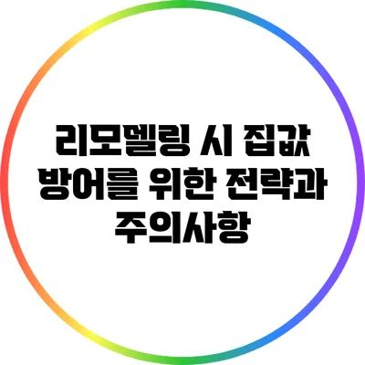 리모델링 시 집값 방어를 위한 전략과 주의사항