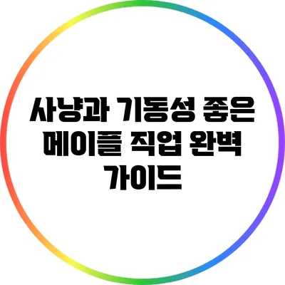 사냥과 기동성 좋은 메이플 직업 완벽 가이드