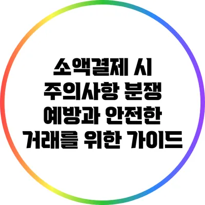 소액결제 시 주의사항: 분쟁 예방과 안전한 거래를 위한 가이드