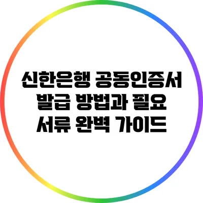 신한은행 공동인증서 발급 방법과 필요 서류 완벽 가이드