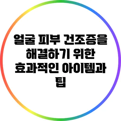얼굴 피부 건조증을 해결하기 위한 효과적인 아이템과 팁