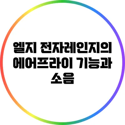 엘지 전자레인지의 에어프라이 기능과 소음