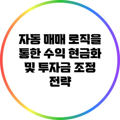 자동 매매 로직을 통한 수익 현금화 및 투자금 조정 전략