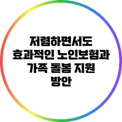 저렴하면서도 효과적인 노인보험과 가족 돌봄 지원 방안