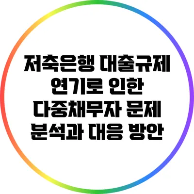 저축은행 대출규제 연기로 인한 다중채무자 문제 분석과 대응 방안