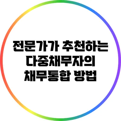 전문가가 추천하는 다중채무자의 채무통합 방법