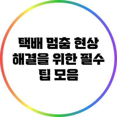 택배 멈춤 현상 해결을 위한 필수 팁 모음