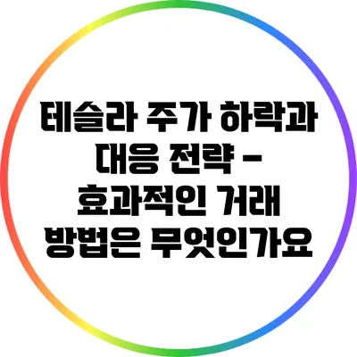 테슬라 주가 하락과 대응 전략 – 효과적인 거래 방법은 무엇인가요?