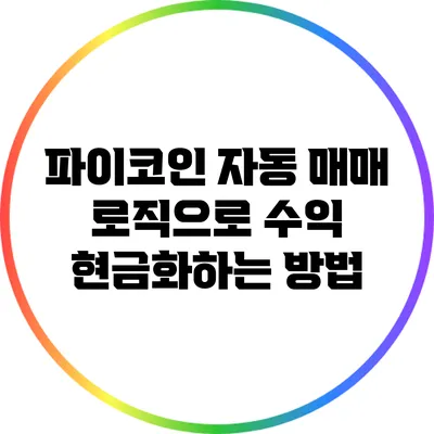 파이코인 자동 매매 로직으로 수익 현금화하는 방법