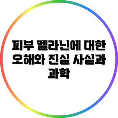 피부 멜라닌에 대한 오해와 진실: 사실과 과학