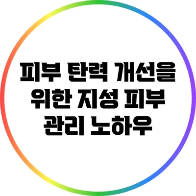 피부 탄력 개선을 위한 지성 피부 관리 노하우
