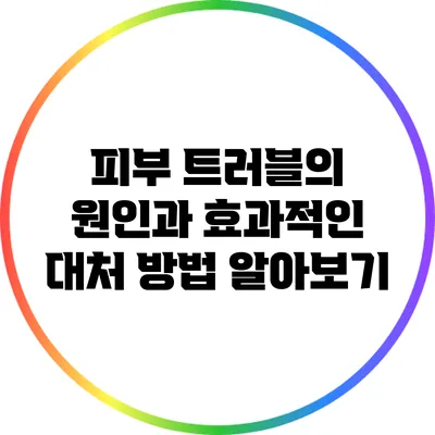 피부 트러블의 원인과 효과적인 대처 방법 알아보기