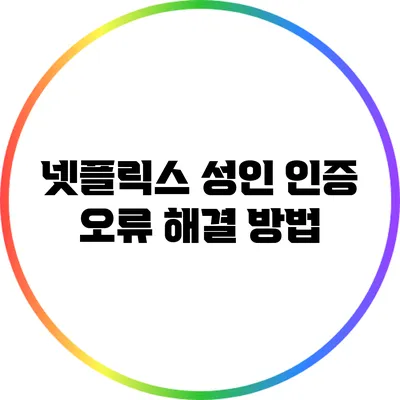 넷플릭스 성인 인증 오류 해결 방법