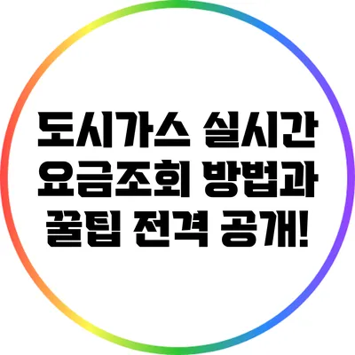 도시가스 실시간 요금조회 방법과 꿀팁 전격 공개!