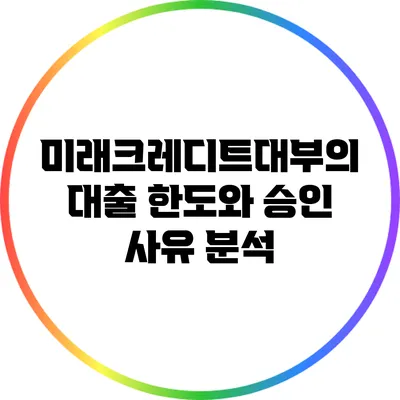 미래크레디트대부의 대출 한도와 승인 사유 분석
