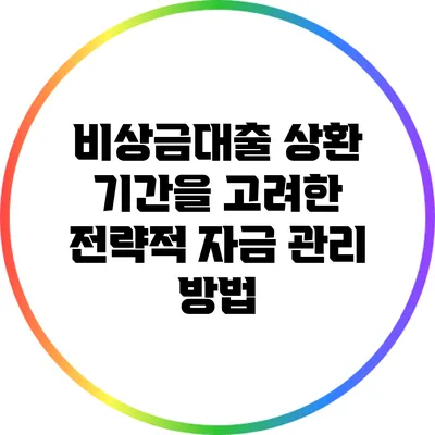 비상금대출 상환 기간을 고려한 전략적 자금 관리 방법