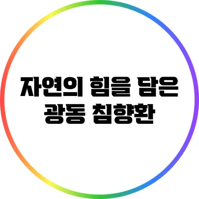 자연의 힘을 담은 광동 침향환