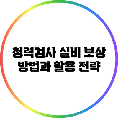 청력검사 실비 보상 방법과 활용 전략