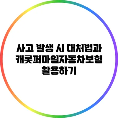 사고 발생 시 대처법과 캐롯퍼마일자동차보험 활용하기